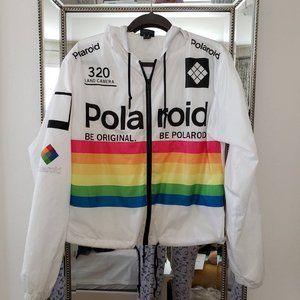 Polaroid Hooded Windbreaker in White size M